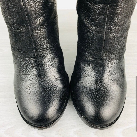 Vince Camuto Almay Womens Size 8 B Wedge Knee High Leather Boots Cuff Buttons - Picture 4 of 10